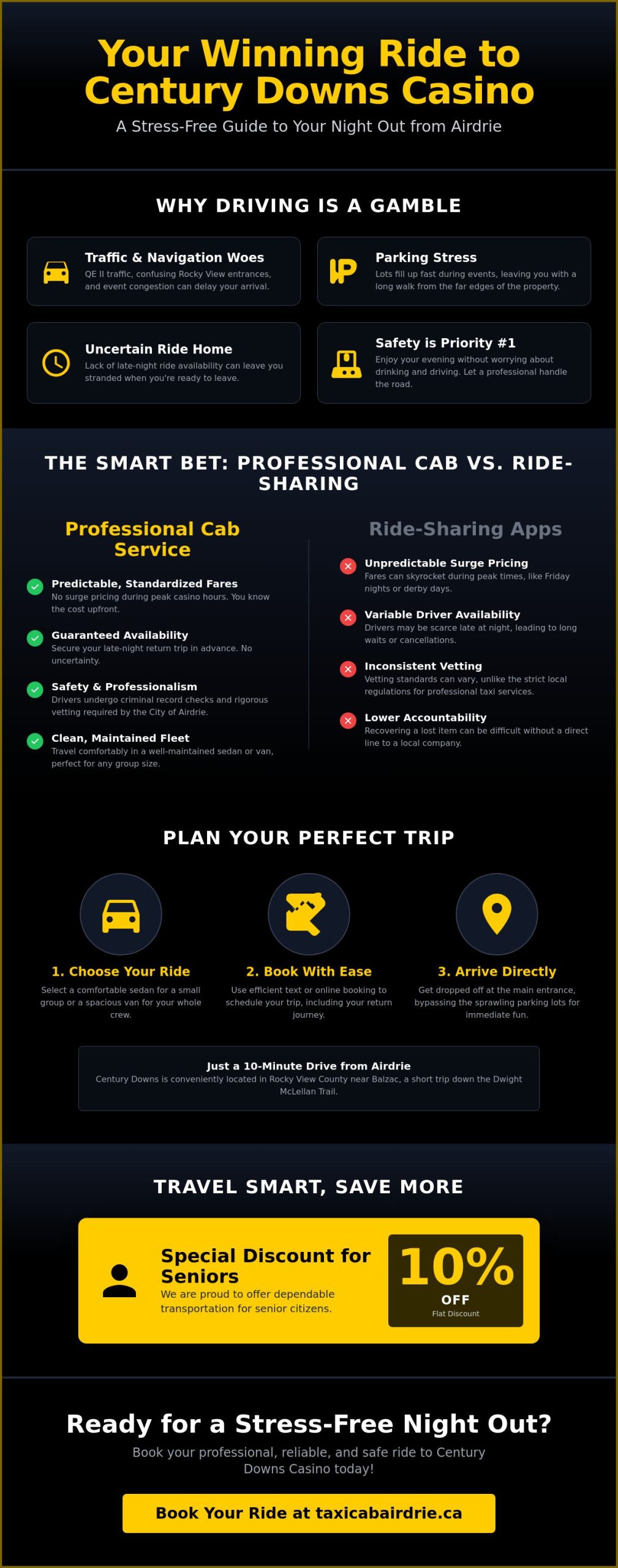 Reliable Cab Service to Century Downs Casino: Your Guide to a Safe Night Out