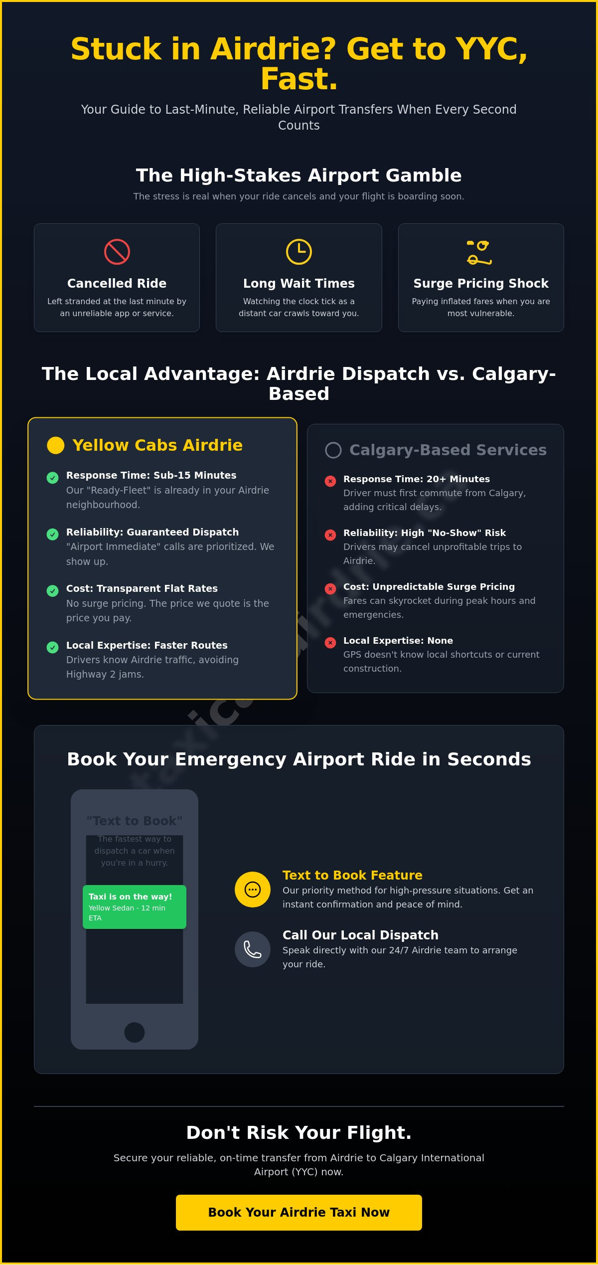 Last Minute Taxi to Calgary Airport: Fast Airdrie to YYC Transfers