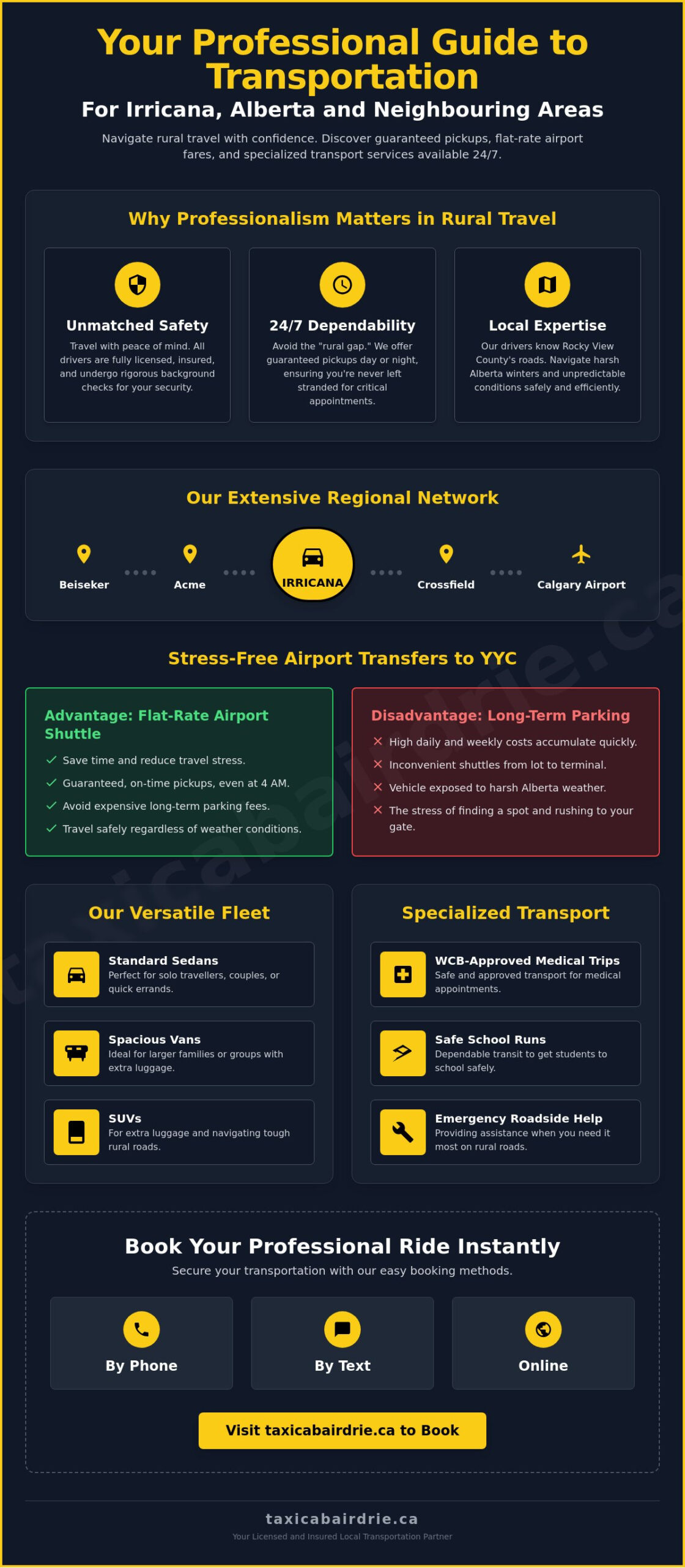 Taxi Service in Irricana, Alberta: Your Reliable 2026 Local Travel Guide