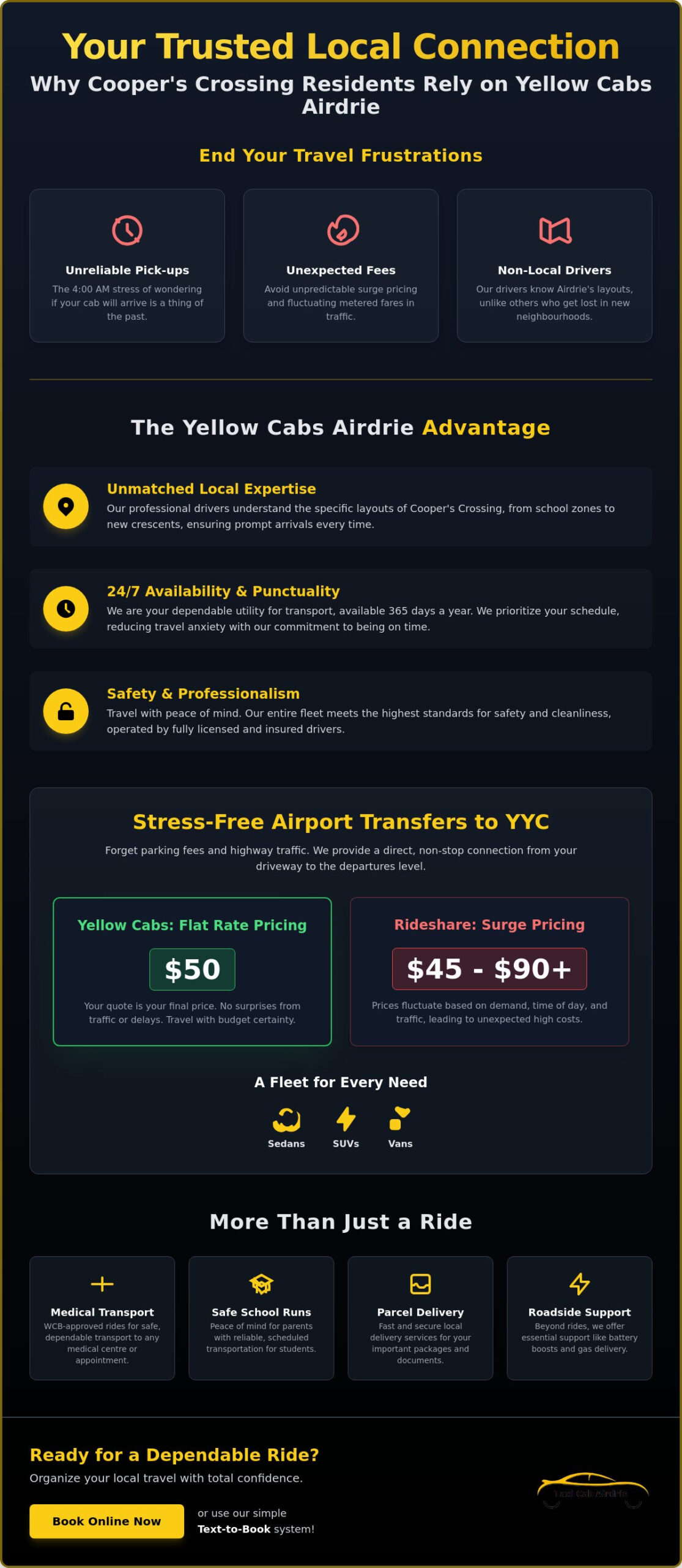 Reliable Cab Service in Cooper's Crossing: Your Local Airdrie Connection