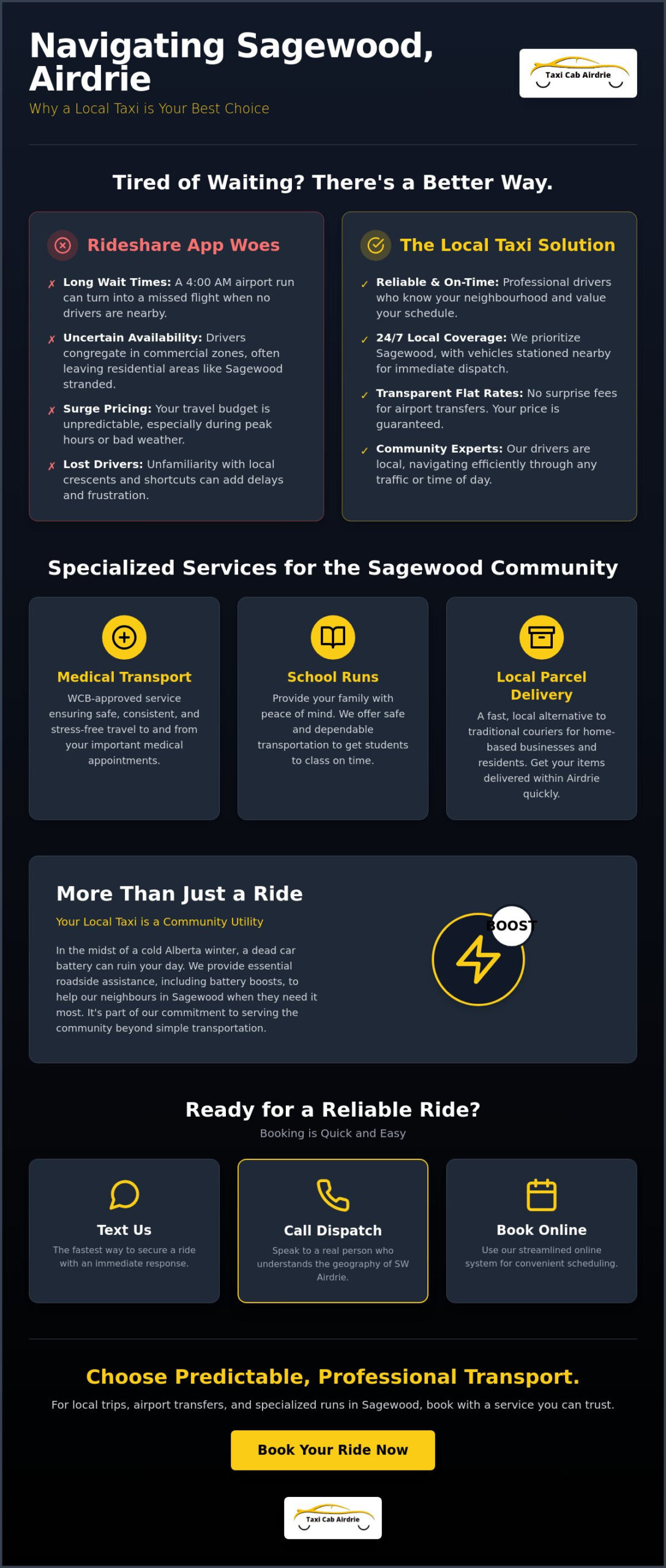 Reliable Taxi in Sagewood Airdrie: Your Local Guide to Quick and Safe Rides
