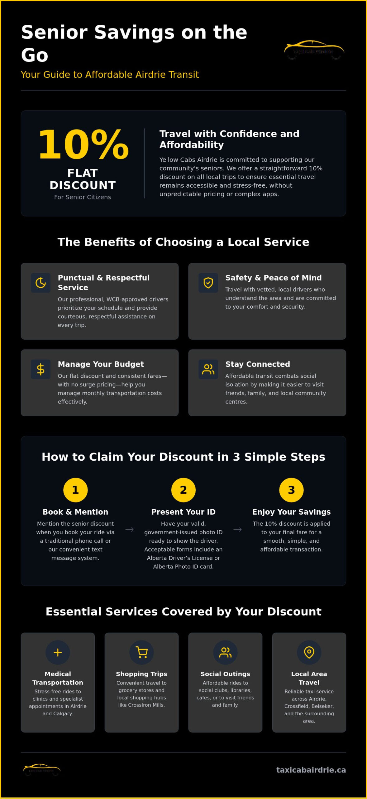 Flat 10% Discount for Senior Citizens: Affordable Taxi Services in Airdrie