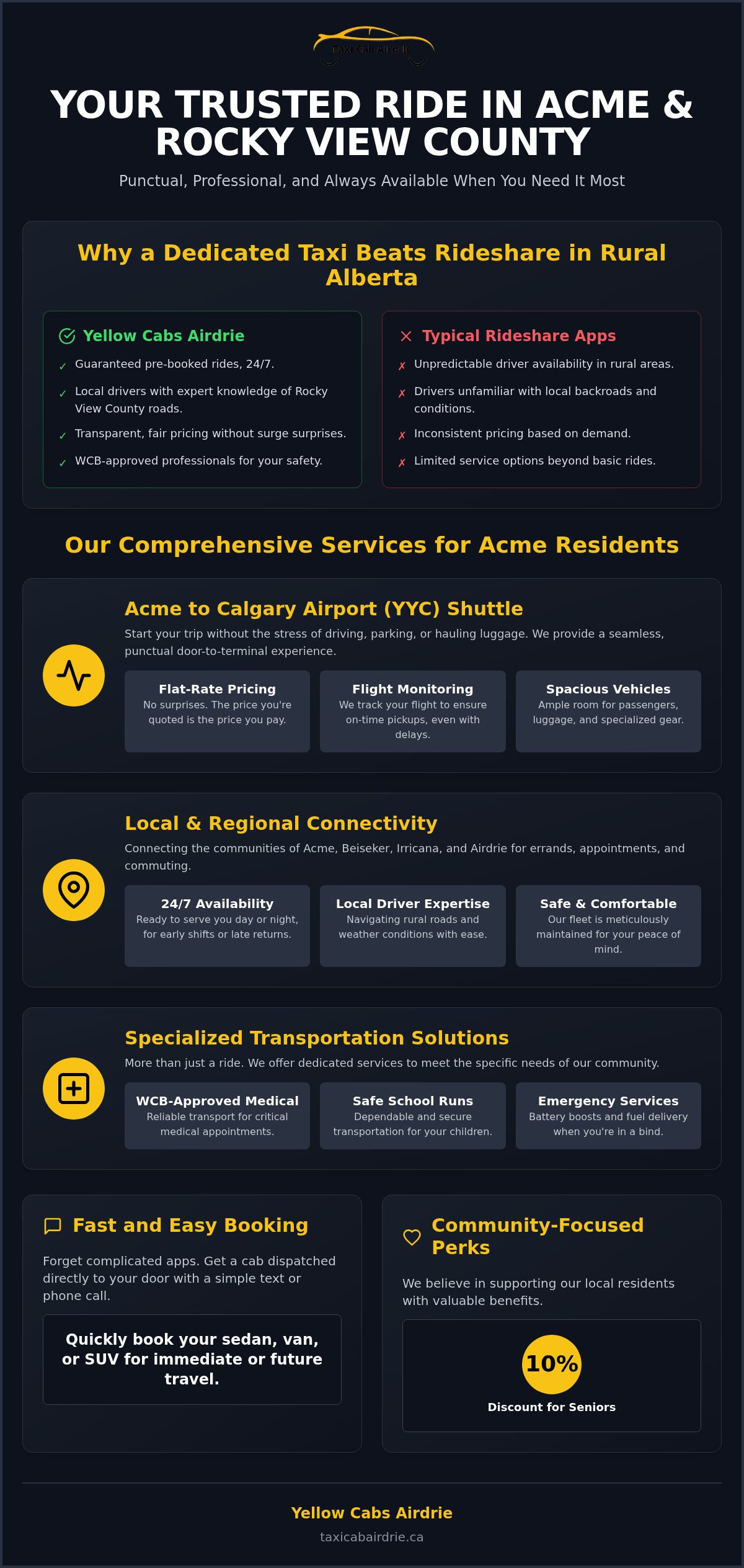 Acme Taxi Service: Reliable 24/7 Transportation in Acme, Alberta