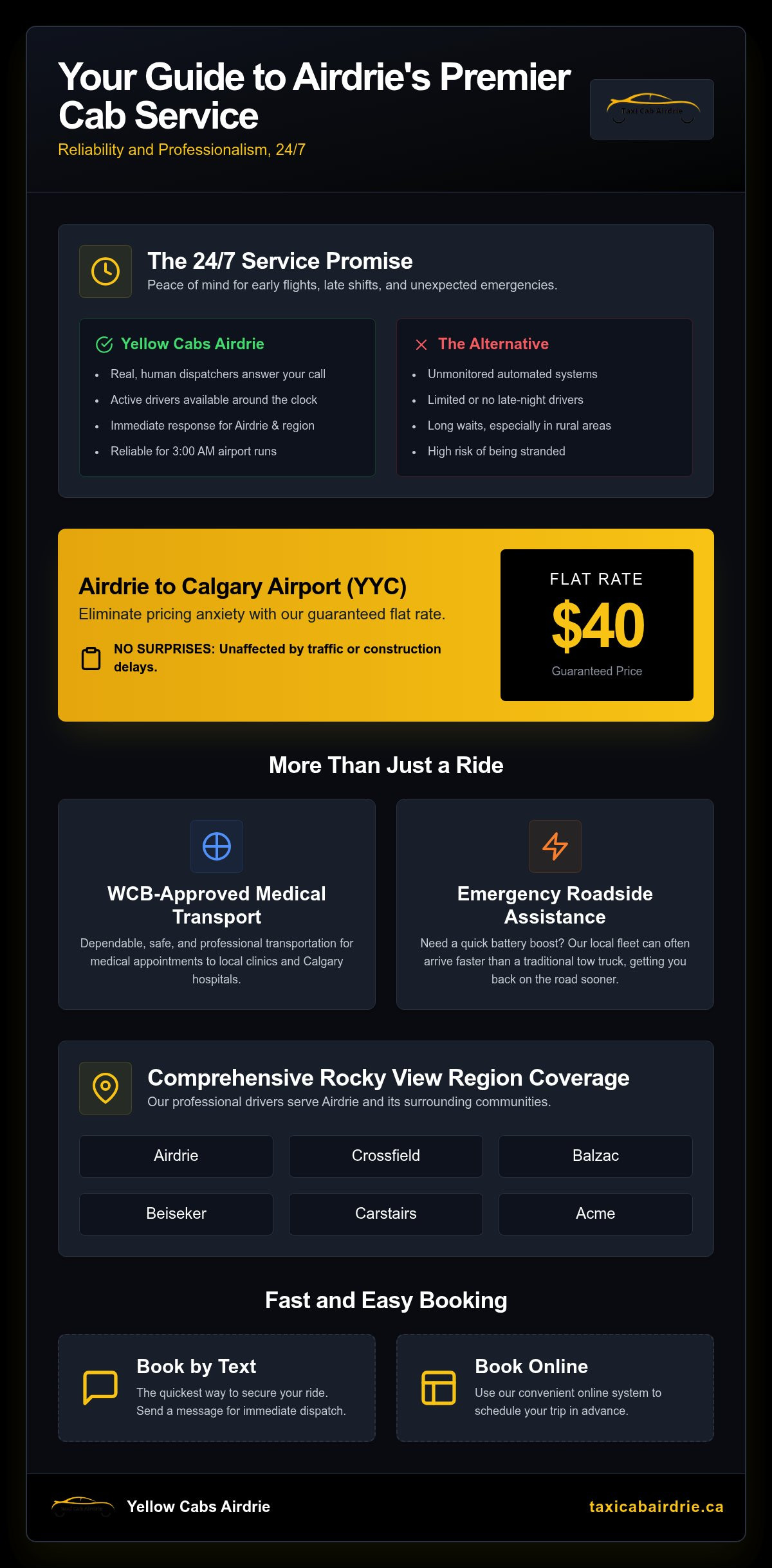 Airdrie Cab Service 24/7: Reliable Local and Airport Transportation